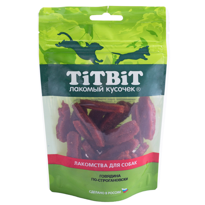 ПР0053566 Лакомство для собак Говядина по-строгановски (золотая коллекция) 80г TITBIT 