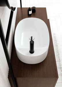 Керамическая столешница овальная раковина