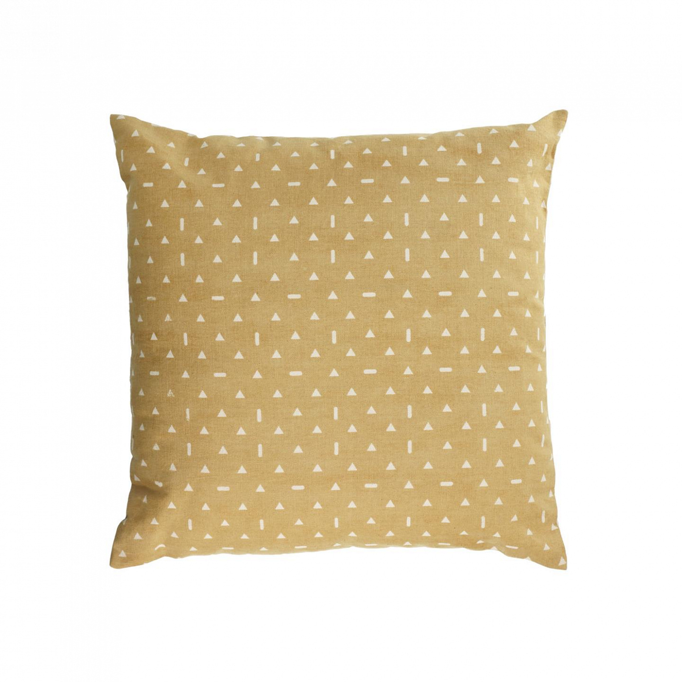 108271 Наволочка из 100% хлопка горчичного цвета с белыми треугольниками 45 x 45 см La Forma Zale  - Вид №1