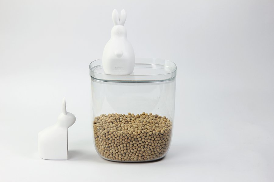 Банка с крышкой и мерной ложкой 3,5 л прозрачная Bella Bunny QUALY  00-3872330 Белый;прозрачный  - Вид №3