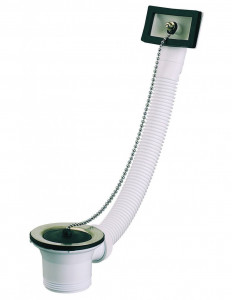 715100 000 00  Слив для раковины Д. 50 мм, с цепным ограничителем и переливом, зажим 0/10 мм, черный Valentin Чернить