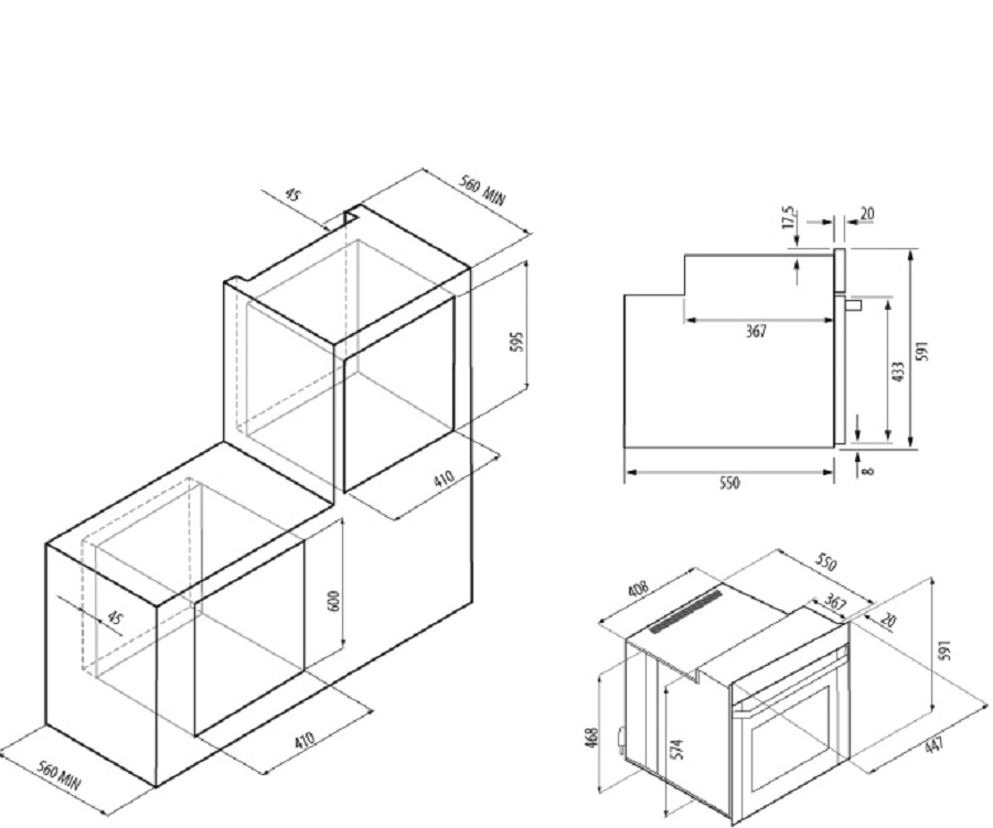 8161376 Электрический духовой шкаф KRONA Corrente 45 WH белый KRONA1 STDN-0109532 - Вид №9