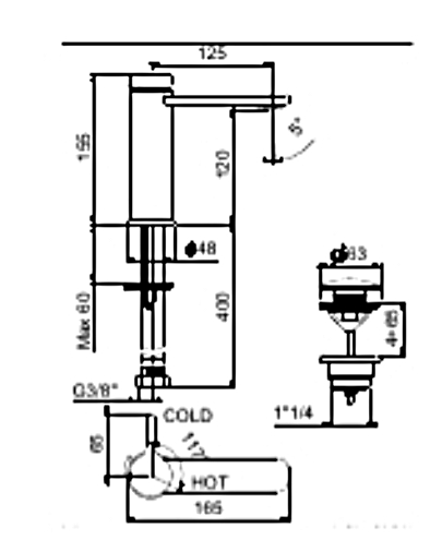 СО830102015 Смеситель для раковины CO830102015, хром Webert Coral - Вид №1