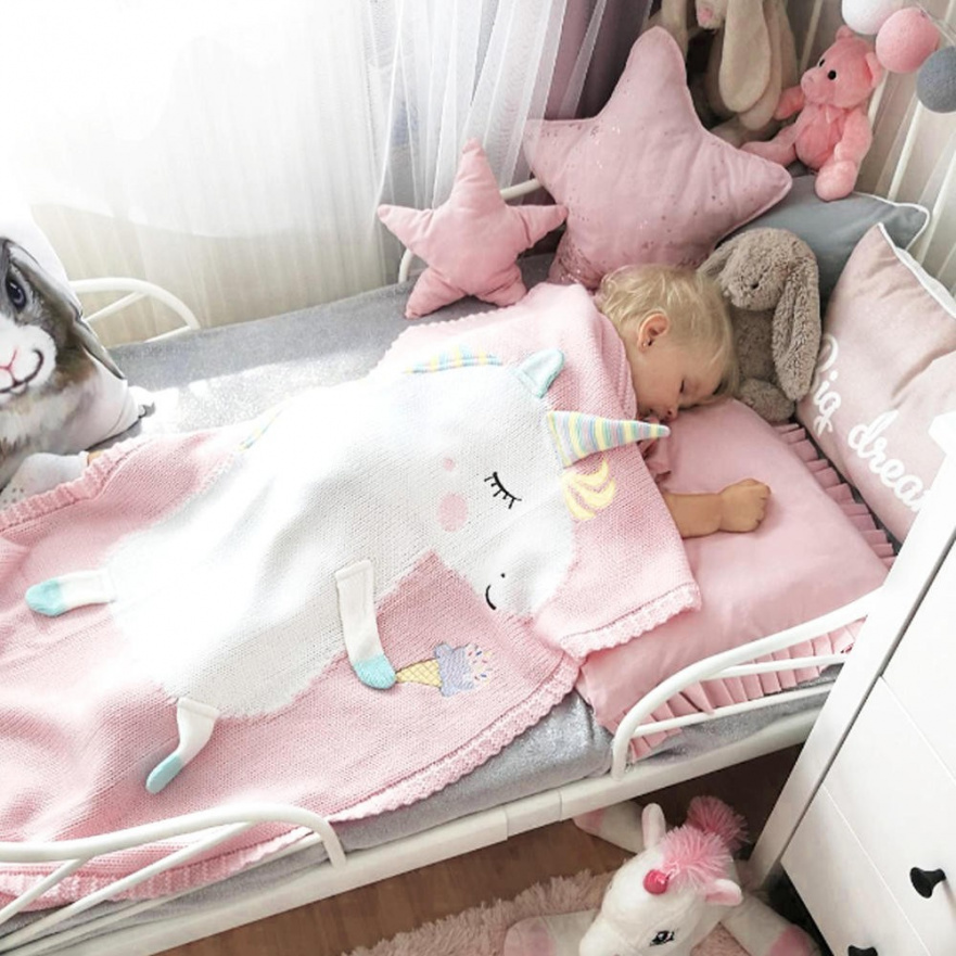 Плед ЕДИНОРОГ 60*120 св.астра+белый APERO ДИЗАЙНЕРСКИЕ, ЕДИНОРОГ, ЖИВОТНЫЕ 134603 Розовый  - Вид №4