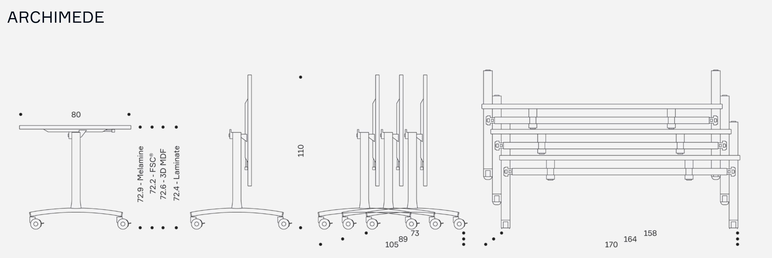 Стол для совещаний с откидным верхом с колесами IBEBI Архимед ARCH-00024054 - Вид №3