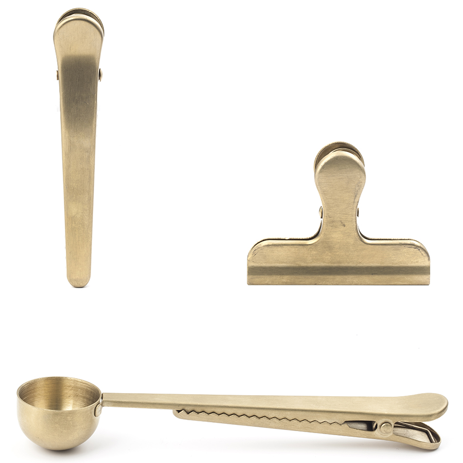 BC34 Набор зажимов для пакетов, 3 шт, медь Kikkerland 