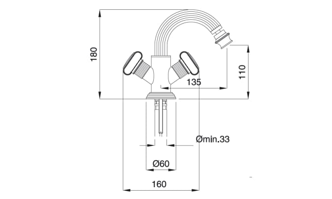 Смеситель для биде с одним отверстием для пола Gaia Mobili Complements ARCH-00102418 - Вид №2