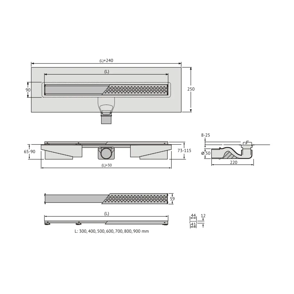 Трап для душа Berges Wasserhaus Trend 600 мм комбинированный затвор 82558850 STLM-2095201  - Вид №7