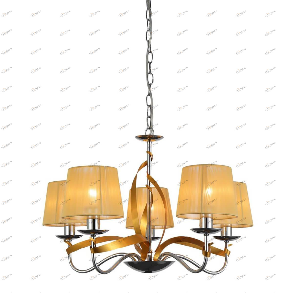 Подвесная люстра Omnilux OML-61603-05 OMNILUX ДИЗАЙНЕРСКИЕ 185644 Бежевый 