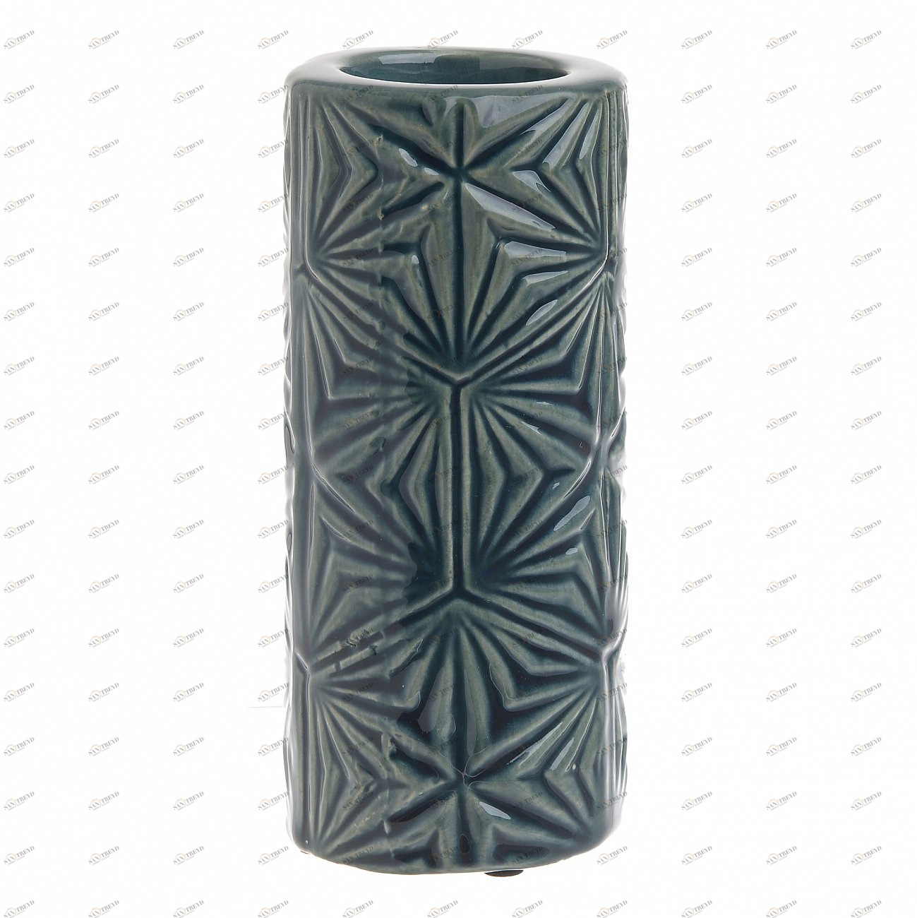 Подсвечник керамический бирюзовый 15,5 см TO4ROOMS  303446 Зеленый 