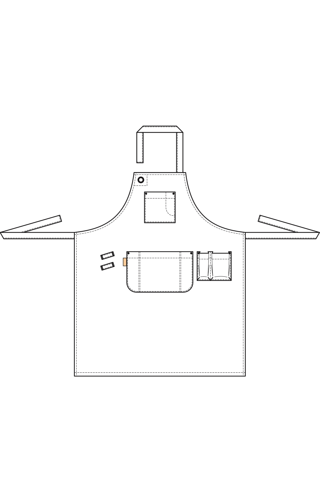 59985 Фартук  с нагрудником, цвет black RICON  Одежда для официантов  размер  - Вид №2