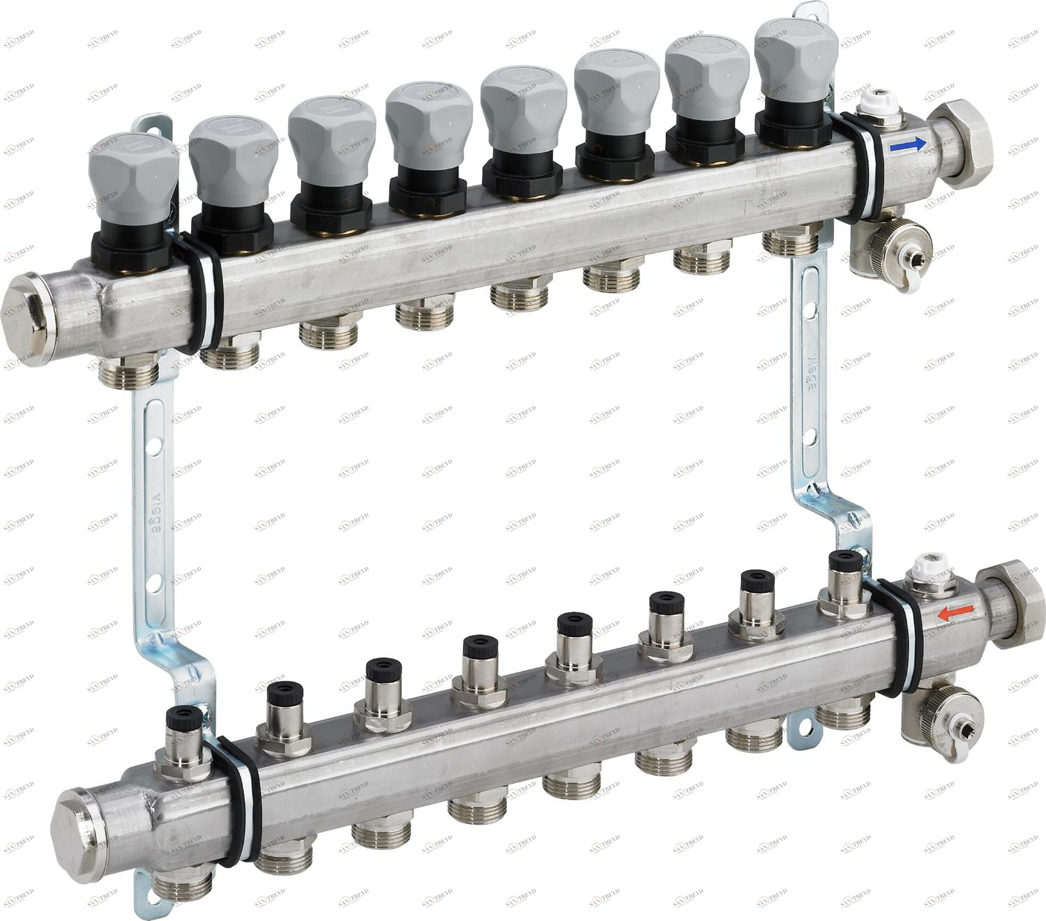 587 826 1) Модель 1006 Трубопроводные системы  Fonterra панельное отопление  Коллекторы  Нержавеющая сталь Santreyd 