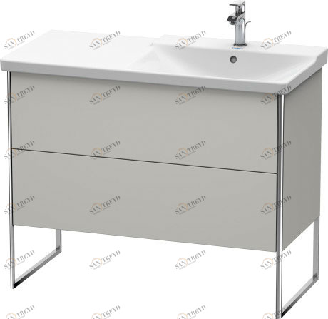 XS446800707 Тумбочка напольная XSquare #XS4468 1010 x 473 мм Бетонно-серый матовый декор Duravit