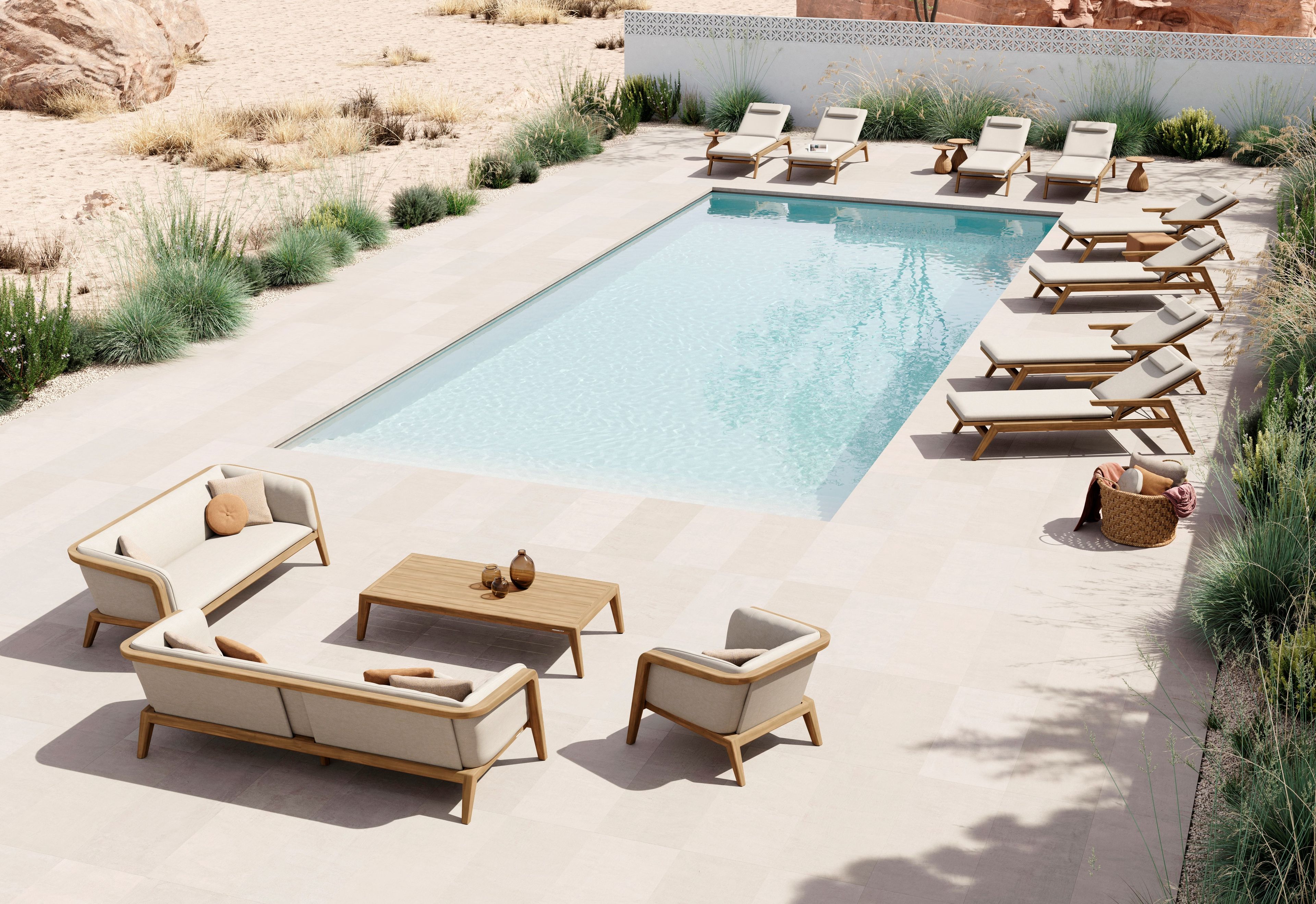 Садовая кровать из ткани и тика MANUTTI Sunrise ARCH-00101762 - Вид №1