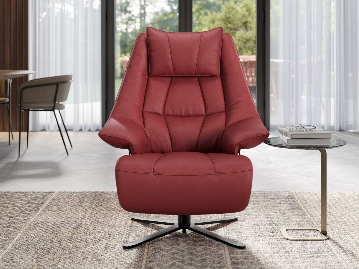 Кожаное вращающееся кресло с подлокотниками Sofanella FLORENCE ARCH-00065983 - Вид №3