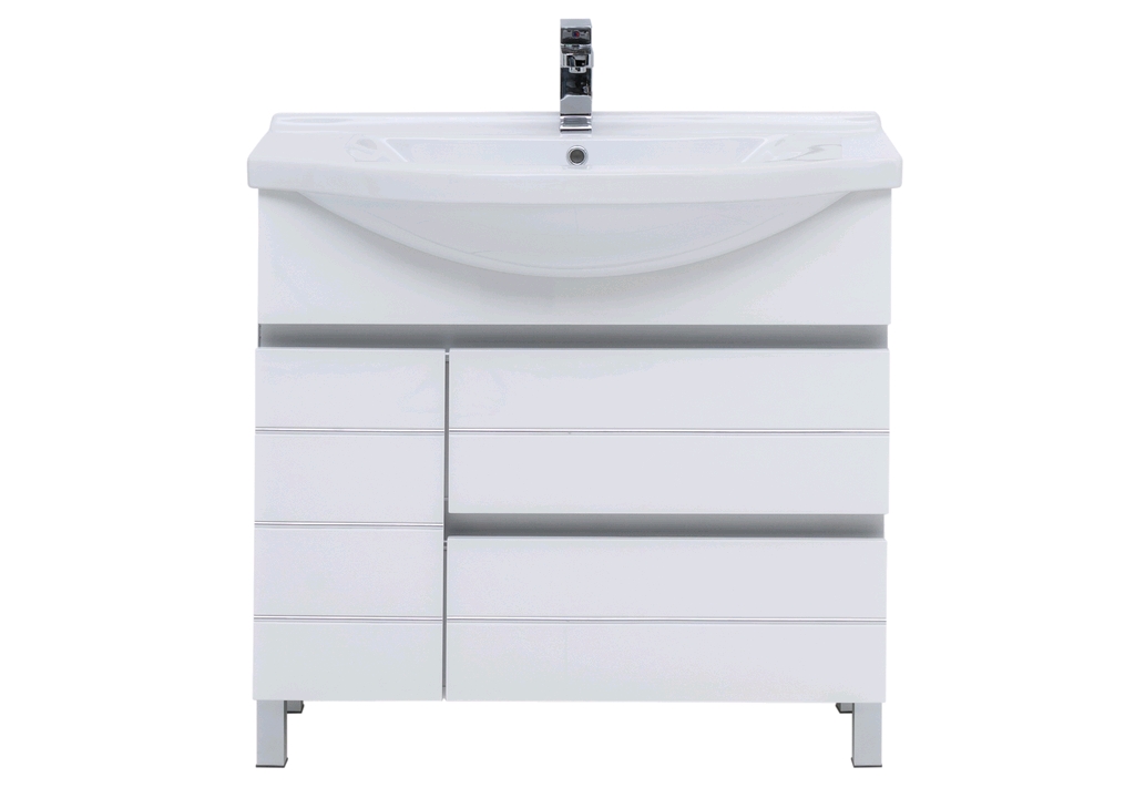 Тумба с раковиной Aquanet Доминика 90 R белый (раковина Эльбрус) 0023840600168865 - Вид №4