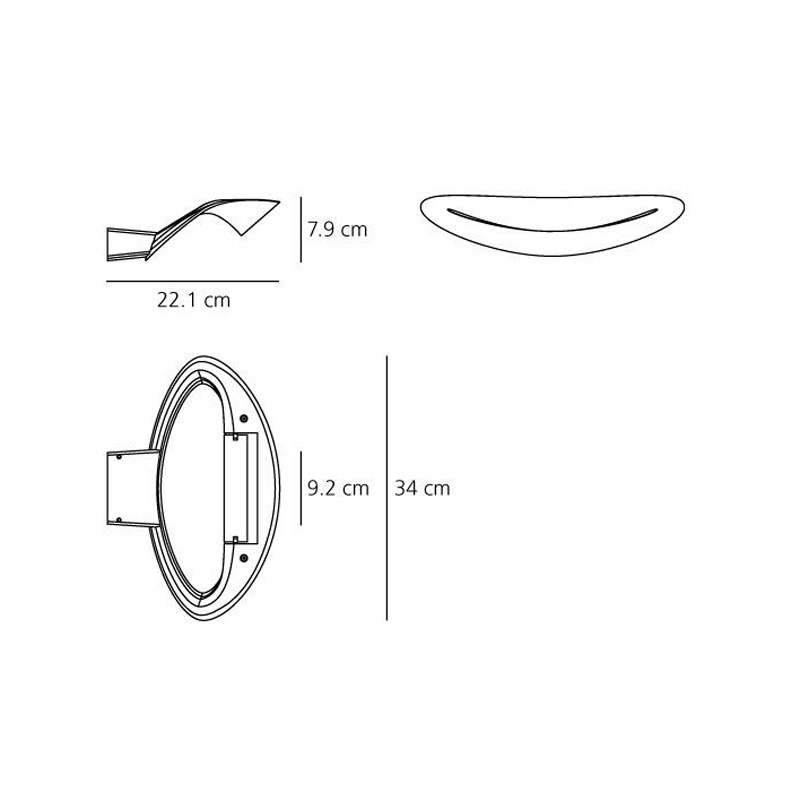 Светильник настенный серебристый Artemide 0916030A ARTEMIDE  00-3882728 Серебро  - Вид №6