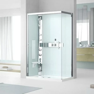 Novellini. Душевая кабина 100x80 A100x80 HYDROMASSAGE с низким душевым поддоном GLAX 3