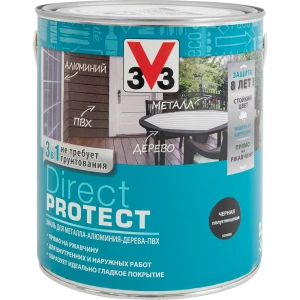 Эмаль по ржавчине V33 Direct Protect цвет черный 0.75 л