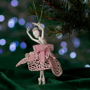 84884205 Новогоднее украшение Балерина 15x13 см цвет розовый STLM-1463207