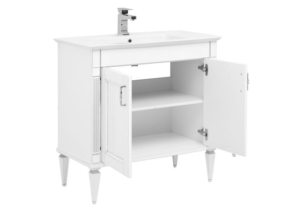 Тумба под раковину Aquanet Селена 90 белый/серебро 00201649 - Вид №1