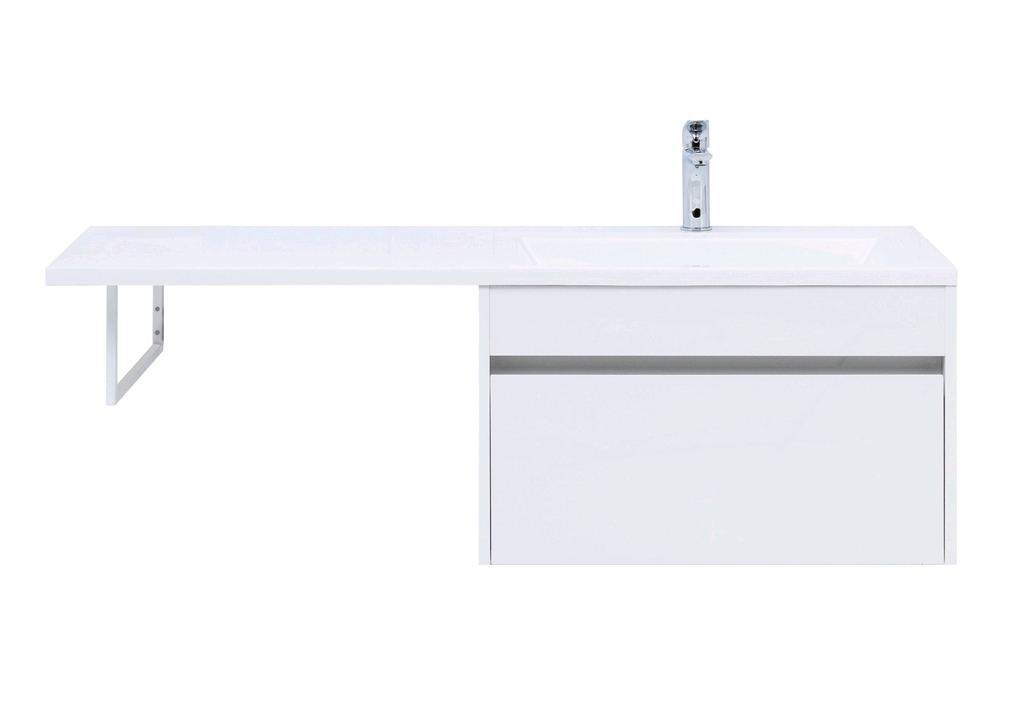 Тумба с раковиной Aquanet Токио 130 R белый (подвесная, 1 ящик) 0023691700235502 - Вид №9