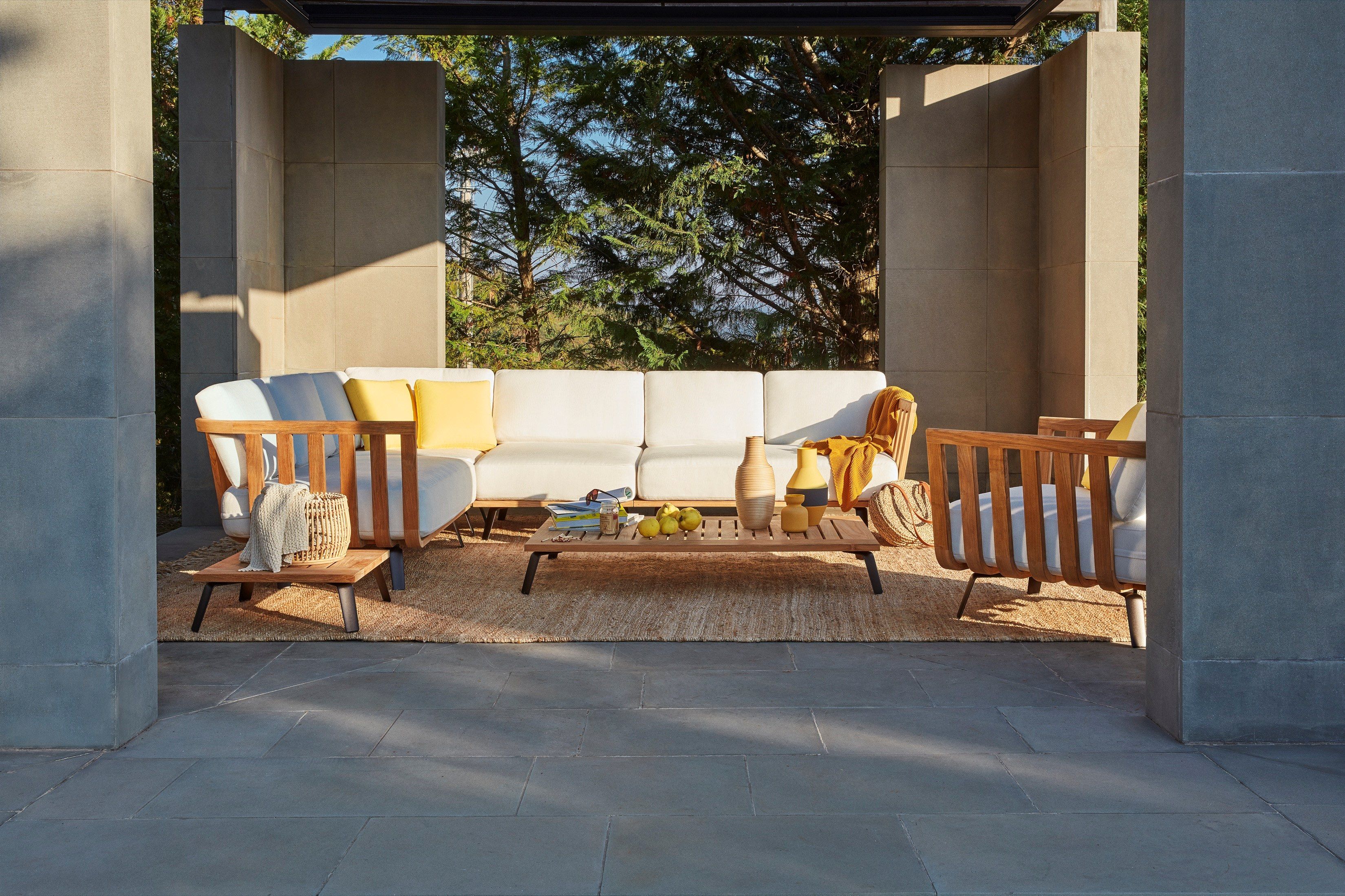 Садовое кресло из тикового дерева и акриловой ткани Unopiù Welcome ARCH-00123116 - Вид №6