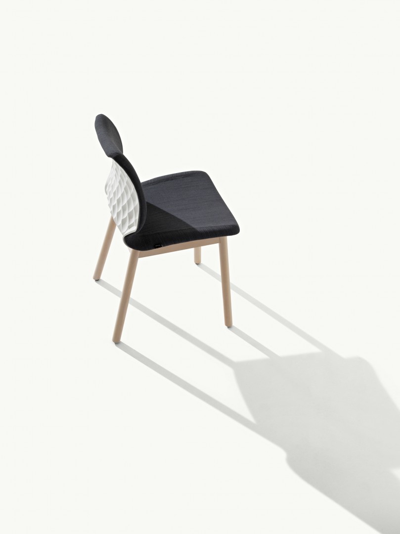 Uni 577M Стул с каркасом из древесины бука, 4 закругленные ножки. Обивка из полипропилена. Et al. Uni - Вид №1