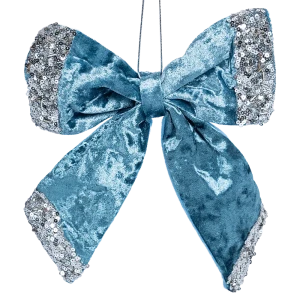 89368968 Украшение декоративное Бант 22x20 см синий STLM-1480952