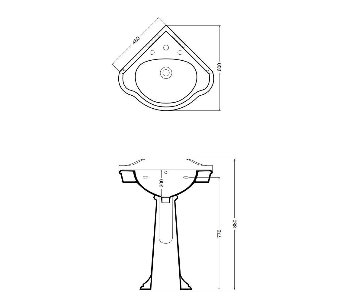 Керамический угловой подвесной умывальник Axa округ ARCH-00101749 - Вид №1