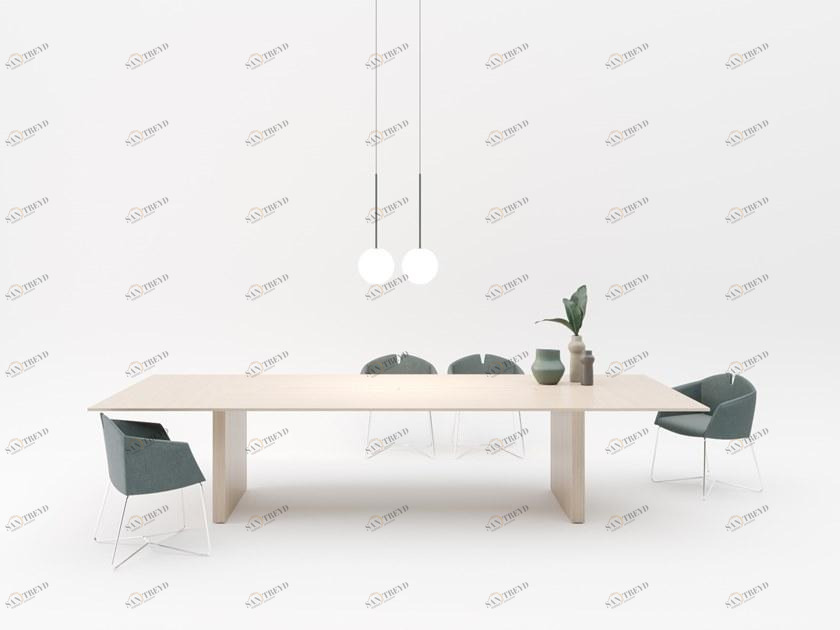 PROF Прямоугольный стол для совещаний с системой управления кабелями Slim sun-id-1395706