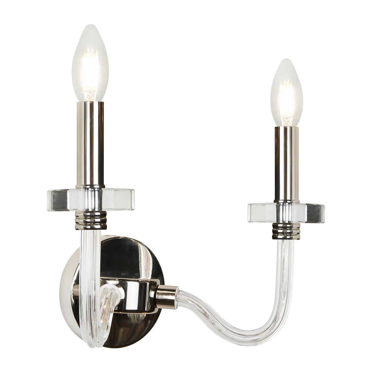 Бра на 2 лампы никель Nickel W9474-2 ILAMP СВЕЧА 00-3949176 Никель;прозрачный  - Вид №2