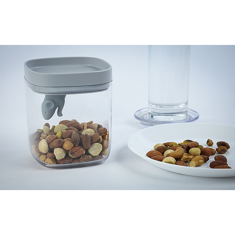 QL10345-CL-GY Контейнер для пищевых продуктов lucky mouse 0,6 л Qualy  - Вид №3