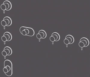 Radomonte Смеситель для душа из нержавеющей стали с 5 отверстиями и переключателем Toki Tki57