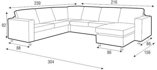 Sits 5-местный угловой диван из ткани с шезлонгом Palma sun-id-1460861 - Вид №3