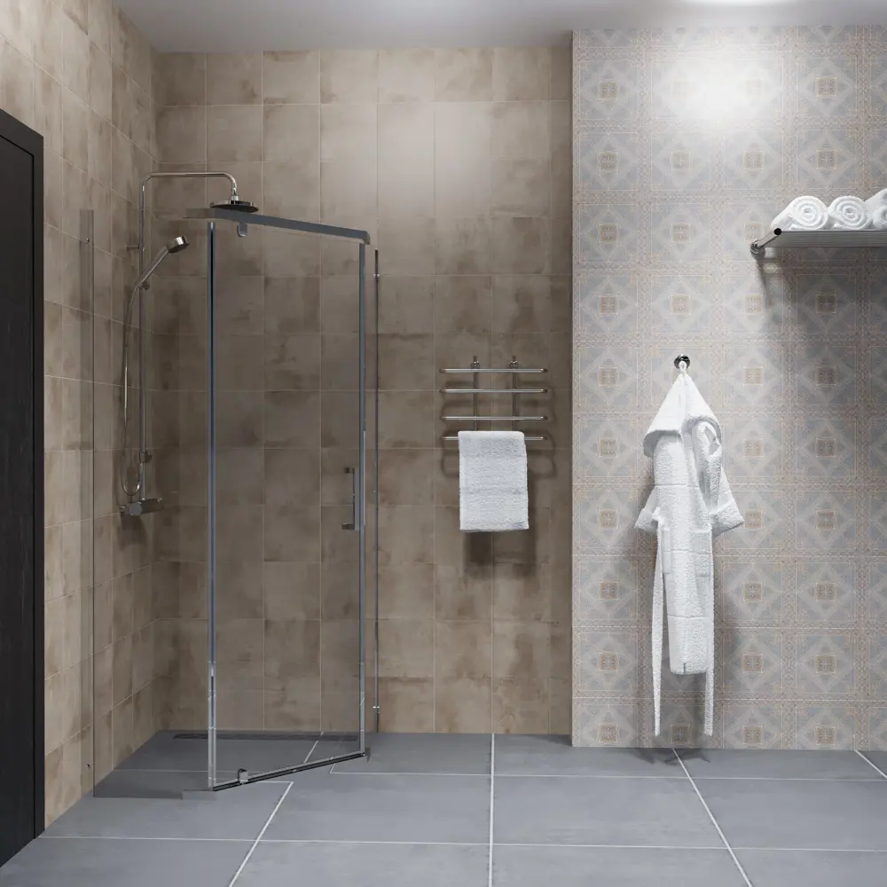 Душевая ширма Грета Triton пятиугольная 90x90x190см цвет профиля хром распашная стекло 6мм прозрачное 89441203 STLM-2206708 - Вид №2