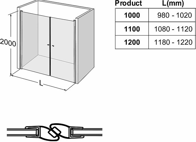 500.968.00.5 Маятниковая дверь IDO Showerama 10-0, IDO Showerama 10-0, матовый профиль / прозрачное стекло, 1200 мм  - Вид №3