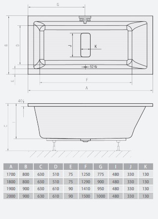 Акриловая ванна ALPEN Marlene 200 78731 - Вид №2