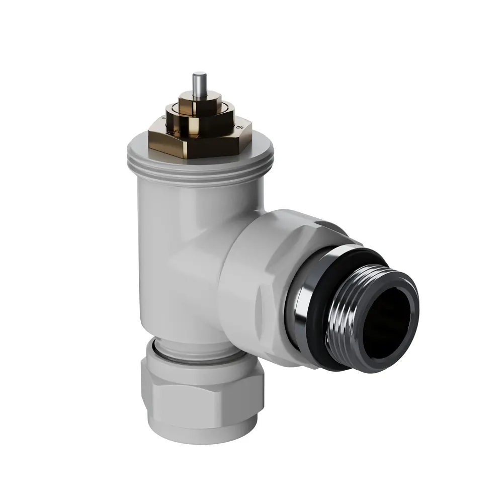 Термостатический комплект для радиатора угловой Royal Thermo Design Pro 1/2" латунь цвет белый 89423309 STLM-2030624  - Вид №2