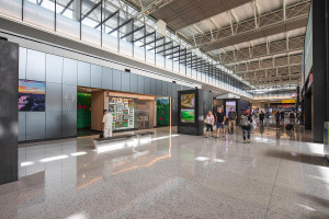 FSRT635 Система облицовки стен Levelr с панелями из вивихромового хромового стекла в отражающей конфигурации с индивидуальной цветовой прослойкой и опалексной отделкой, индивидуальной графикой туалета с индивидуальной подсветкой световой панели и настраив