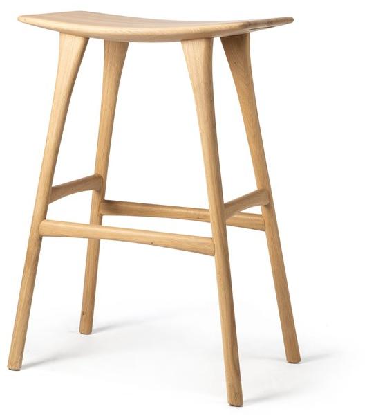 Ethnicraft Табурет из тикового дерева с подставкой для ног  53034/53041  - Вид №2