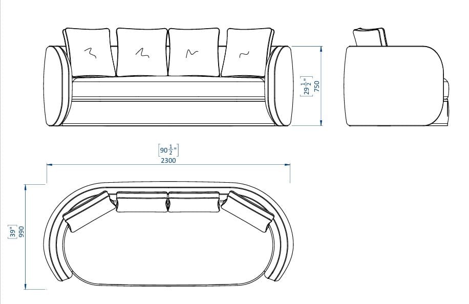 3-местный тканевый диван Casa Magna Essence ARCH-00124718 - Вид №4