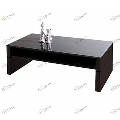 Журнальный столик черный прямоугольный со стеклянной столешницей Vision 4 PUSHA PUSHA 062883 Черный 