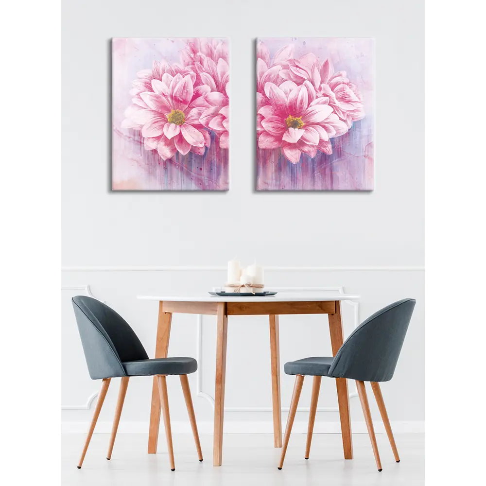 Картина модульная Розовые цветы 45x60 см 2 шт POSTERMARKET STLM-2181992 - Вид №6
