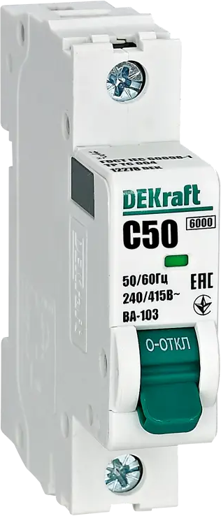 Автоматический выключатель DEKraft ВА-103 1P для надежной защиты сети 84509375