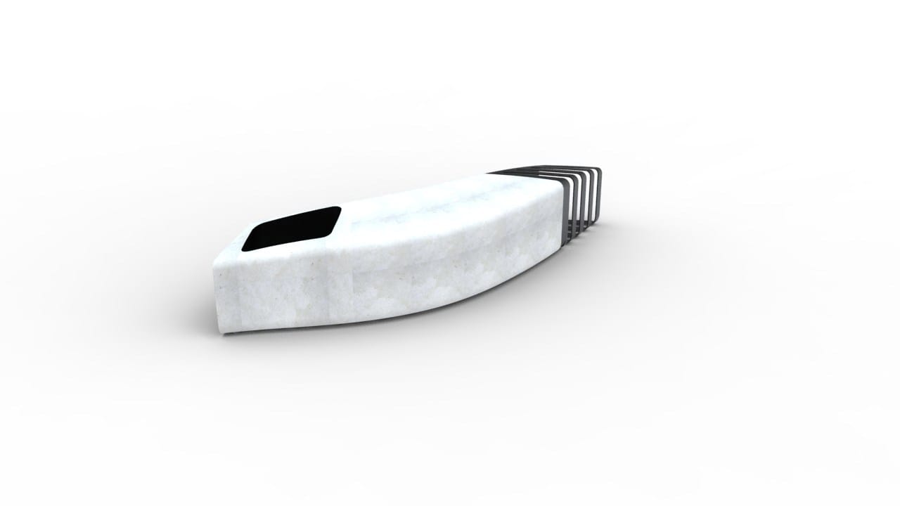 Реконструированная каменная изогнутая скамья без спинки Viscio Urban Design TWITTER ARCH-00037850 - Вид №4