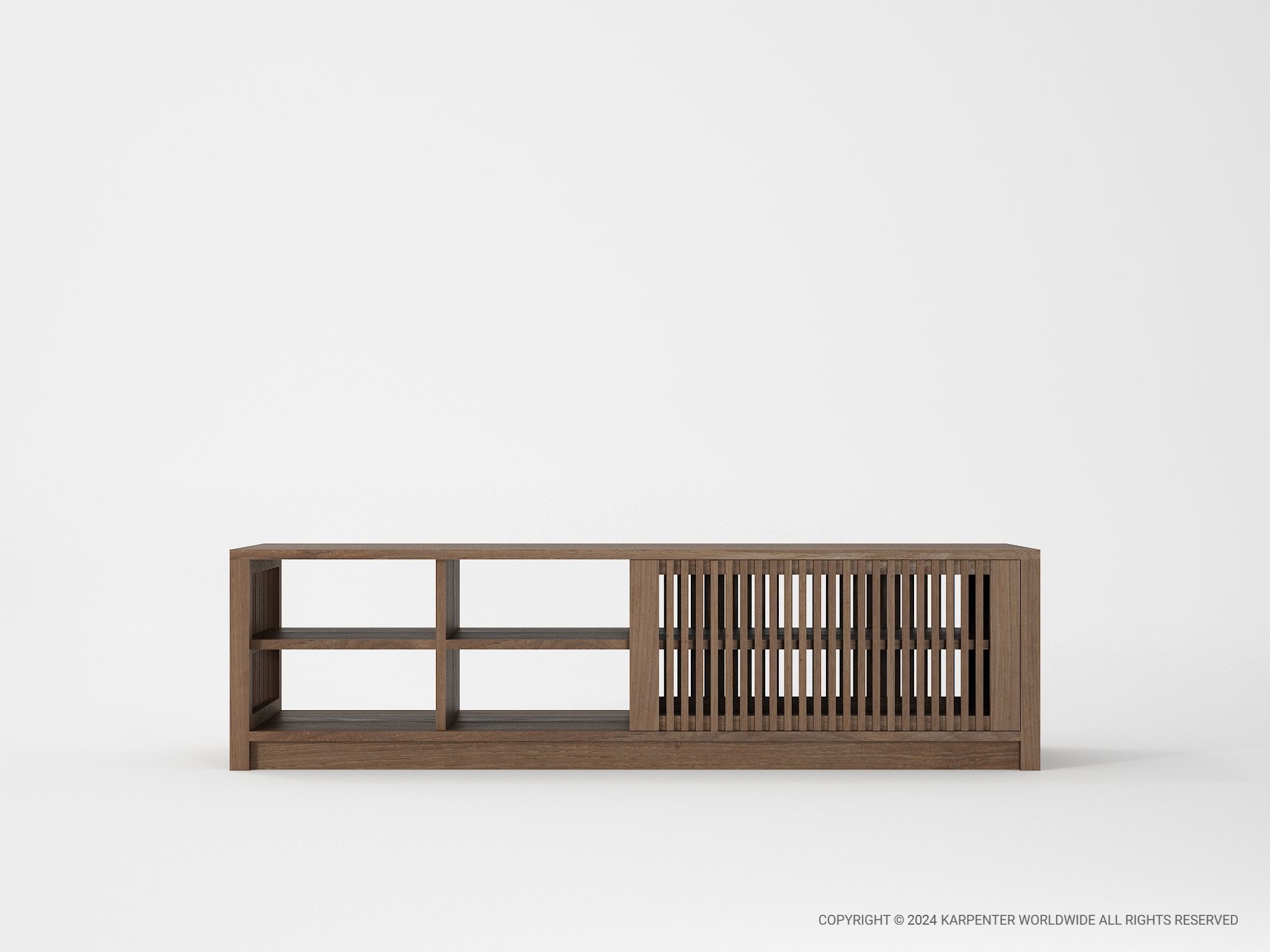 Деревянный шкаф для телевизора с раздвижными дверями KARPENTER Ray ARCH-00147709 - Вид №2