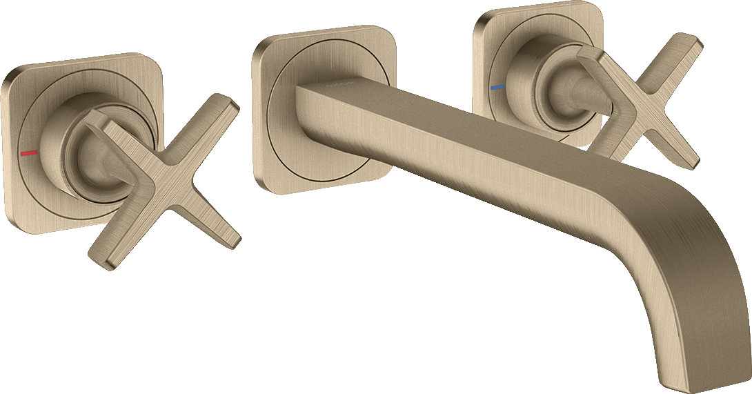 36107820 Смеситель для раковины на 3 отверстия, скрытого монтажа, настенный, с изливом 220 мм и розетками AXOR CITTERIO E