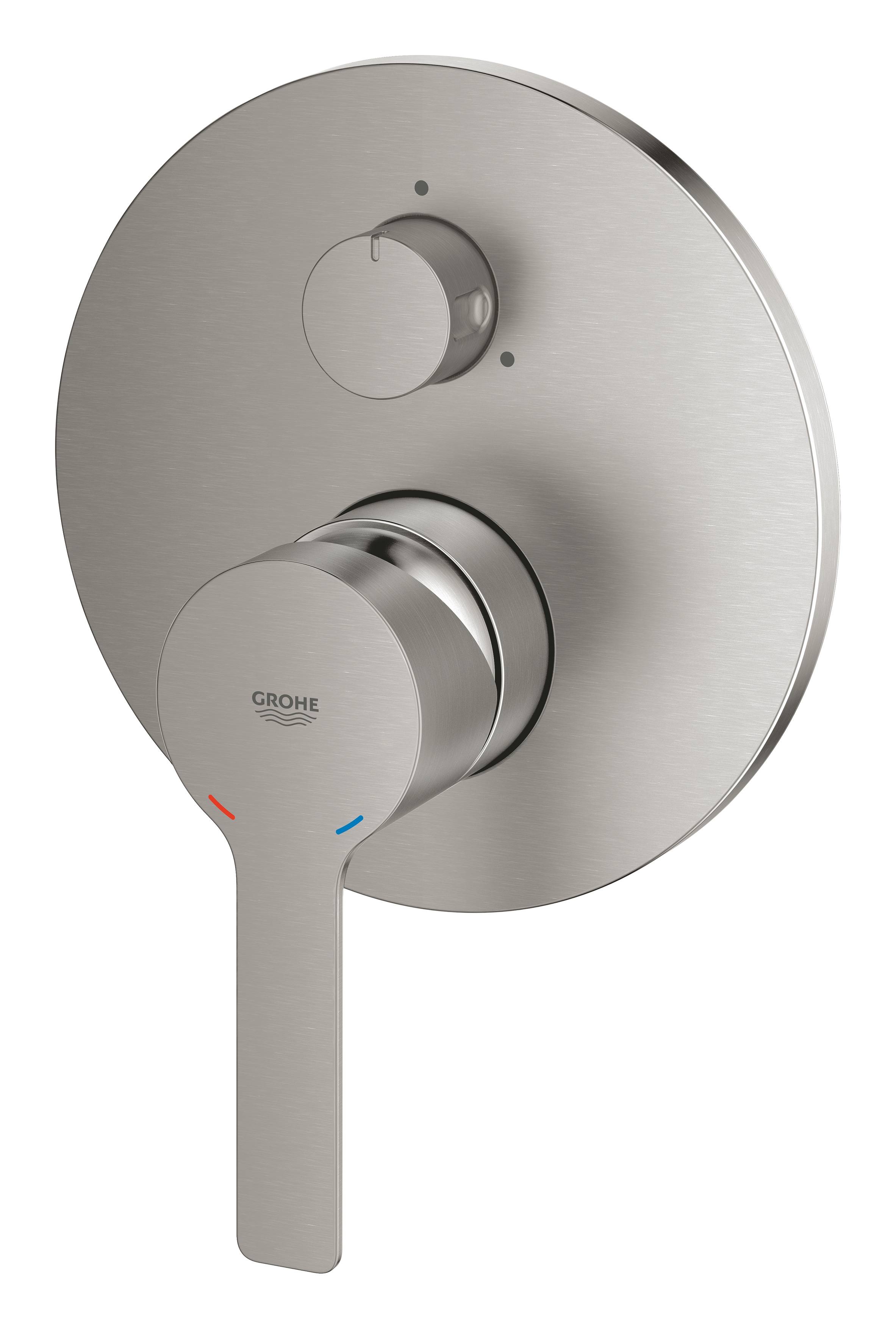 Смеситель для ванны GROHE Lineare New с переключателем на 3 положения, суперсталь (24095DC1) - Вид №1