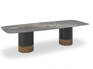 Прямоугольный садовый стол с спеченной каменной столешницей